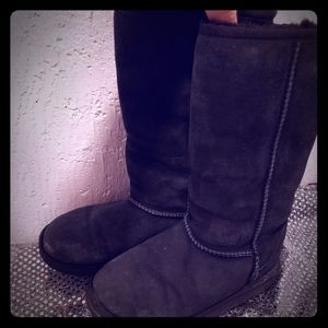 UGG Boots Black Tall size 2 Girls